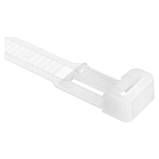Kabelbinder wiederlösbar (Weiß, L x B: 200 x 7,2 mm, 100 Stk.)