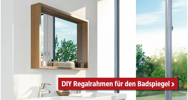 DIY Regalrahmen für den Badspiegel