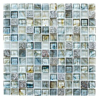 Mosaikfliese Quadrat Crystal Mix XCR 2505 (30,2 x 30,2 cm, Grau, Glänzend)