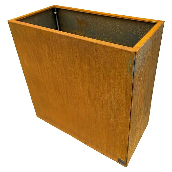 Recal Pflanzkübel eckig Corten - Außenmaß (L x B x H): 40 x 80 x 80 cm, Stahl, Braun - Hoher, rechteckiger Pflanzkübel aus Cortenstahl mit verwitterter Rostoptik.