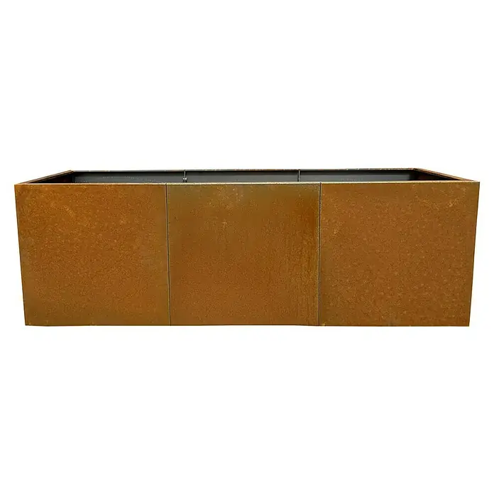 Recal Pflanzkübel eckig Corten - Außenmaß (L x B x H): 165 x 55 x 55 cm, Stahl, Braun - Rechteckiger Cortenstahl-Pflanzkübel mit verwitterter, rostbrauner Oberfläche.