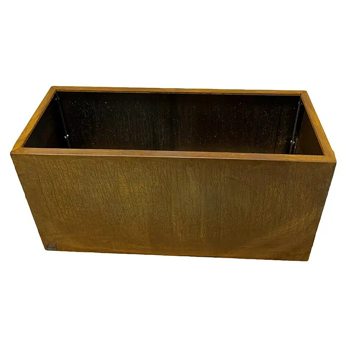Recal Pflanzkübel eckig Corten - Außenmaß (L x B x H): 100 x 40 x 50 cm, Stahl, Braun - Rechteckiger Pflanzkübel aus rostbraunem Cortenstahl.