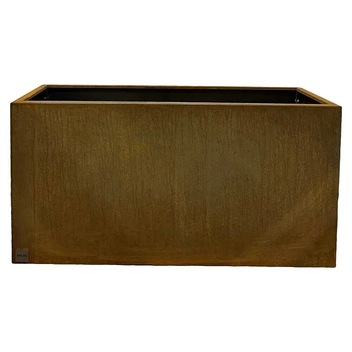 Recal Pflanzkübel eckig Corten - Außenmaß (L x B x H): 100 x 40 x 50 cm, Stahl, Braun - Rechteckiger Pflanzkübel aus Cortenstahl mit natürlicher Rostpatina.