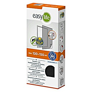 Easy Life Sonnen-& Insektenschutz-Gitter (B x H: 130 x 150 cm, Farbe Gewebe: Anthrazit, Klettbefestigung, Material Gewebe: Polyester)