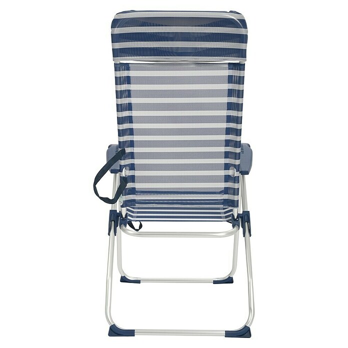 Silla de camping Nora (L x An x Al: 66 x 63 x 112 cm, Azul/Blanco, Aluminio/Textiline) | BAUHAUS