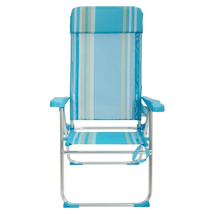 Silla de camping Nora (L x An x Al: 66 x 63 x 112 cm, Azul/Blanco, Aluminio/Textiline) | BAUHAUS