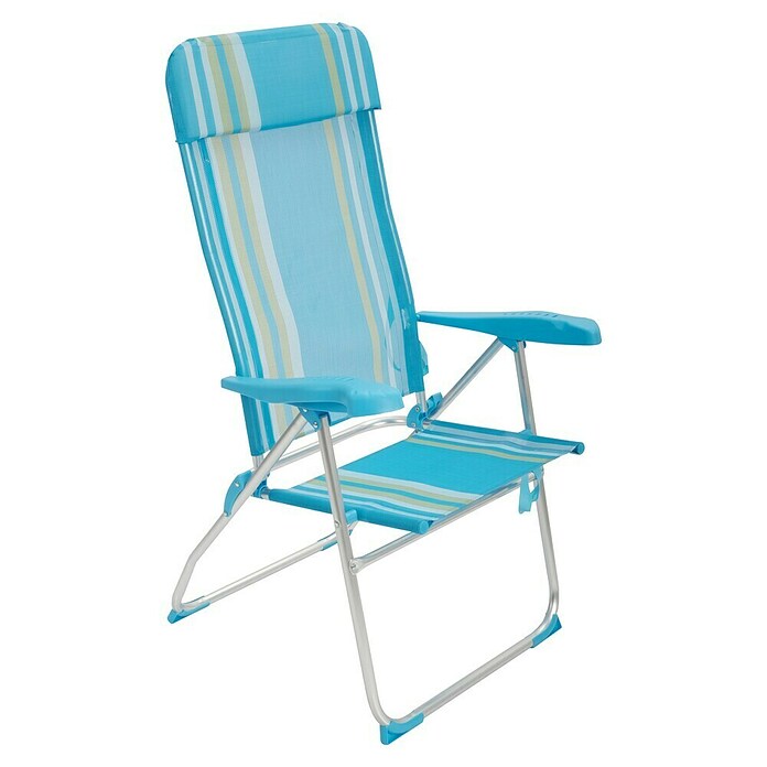 Silla de camping Nora (L x An x Al: 66 x 63 x 112 cm, Azul/Blanco, Aluminio/Textiline) | BAUHAUS