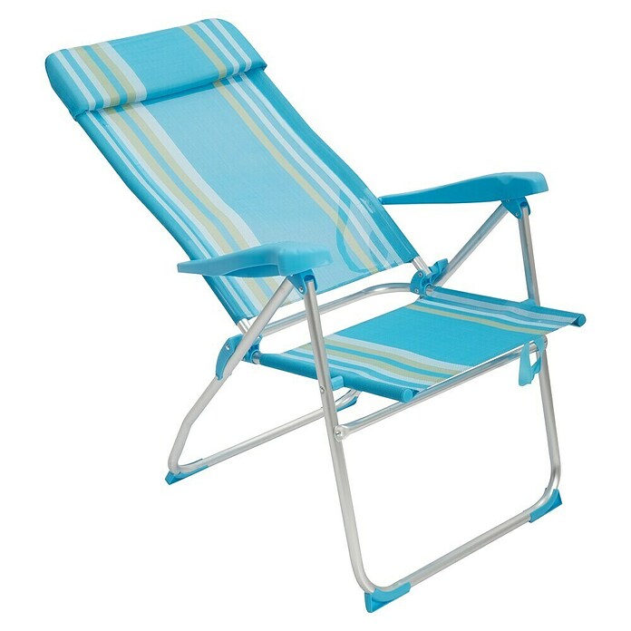 Silla de camping Nora (L x An x Al: 66 x 63 x 112 cm, Azul/Blanco, Aluminio/Textiline) | BAUHAUS
