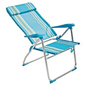 Silla de camping Nora (L x An x Al: 66 x 63 x 112 cm, Azul/Blanco, Aluminio/Textiline) | BAUHAUS