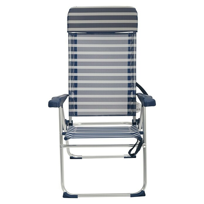 Silla de camping Nora (L x An x Al: 66 x 63 x 112 cm, Azul/Blanco, Aluminio/Textiline) | BAUHAUS