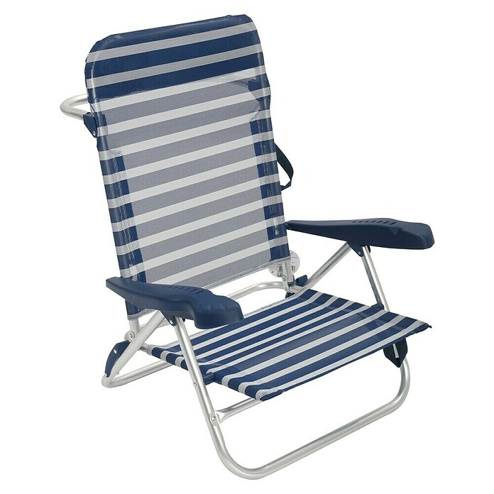Silla de camping Nora (L x An x Al: 57 x 67 x 85 cm, Azul/Blanco, Aluminio/Textiline) | BAUHAUS