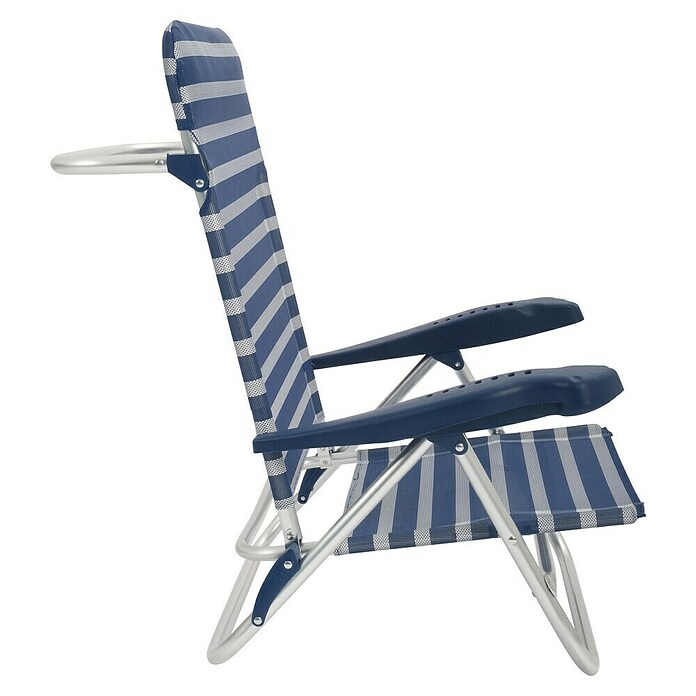 Silla de camping Nora (L x An x Al: 57 x 67 x 85 cm, Azul/Blanco, Aluminio/Textiline) | BAUHAUS