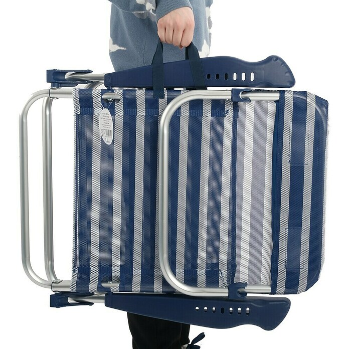Silla de camping Nora (L x An x Al: 57 x 67 x 85 cm, Azul/Blanco, Aluminio/Textiline) | BAUHAUS