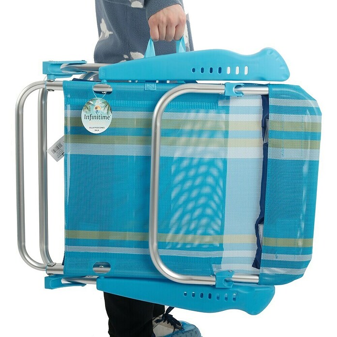 Silla de camping Nora (L x An x Al: 57 x 67 x 85 cm, Azul/Blanco, Aluminio/Textiline) | BAUHAUS