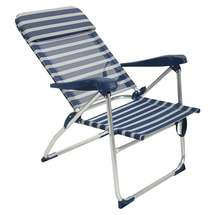 Silla de camping Nora (L x An x Al: 65 x 62 x 95 cm, Azul/Blanco, Aluminio/Textiline) | BAUHAUS