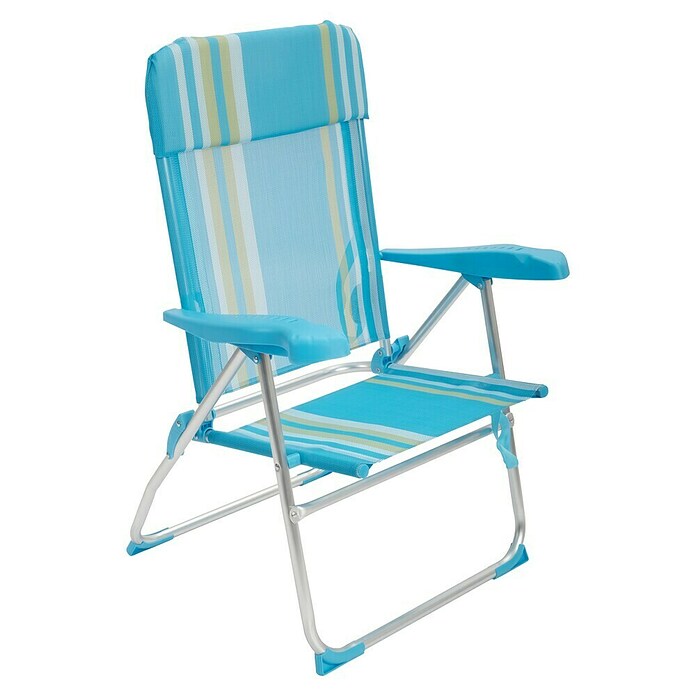 Silla de camping Nora (L x An x Al: 65 x 62 x 95 cm, Azul/Blanco, Aluminio/Textiline) | BAUHAUS