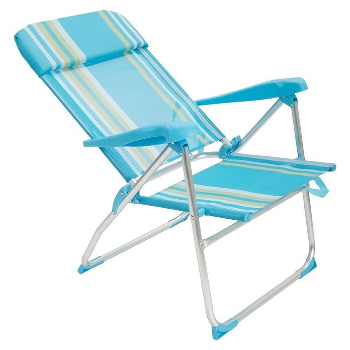 Silla de camping Nora (L x An x Al: 65 x 62 x 95 cm, Azul/Blanco, Aluminio/Textiline) | BAUHAUS