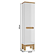 Hochschrank Space System (B x T x H: 40 x 32 x 173 cm, Weiß/Eiche, Glänzend) | BAUHAUS