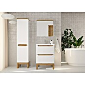 Spiegelschrank Space System (B x H: 60 x 60 cm, Holz, Weiß/Eiche) | BAUHAUS