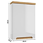 Hängeschrank Space System (B x T x H: 40 x 15 x 60 cm, Weiß/Eiche, Glänzend) | BAUHAUS