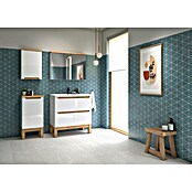 Spiegelschrank Space System (B x H: 60 x 60 cm, Holz, Weiß/Eiche) | BAUHAUS