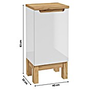 Unterschrank Space System (B x T x H: 40 x 32 x 83 cm, Weiß/Eiche, Glänzend) | BAUHAUS