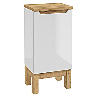 Unterschrank Space System (B x T x H: 40 x 32 x 83 cm, Weiß/Eiche, Glänzend)