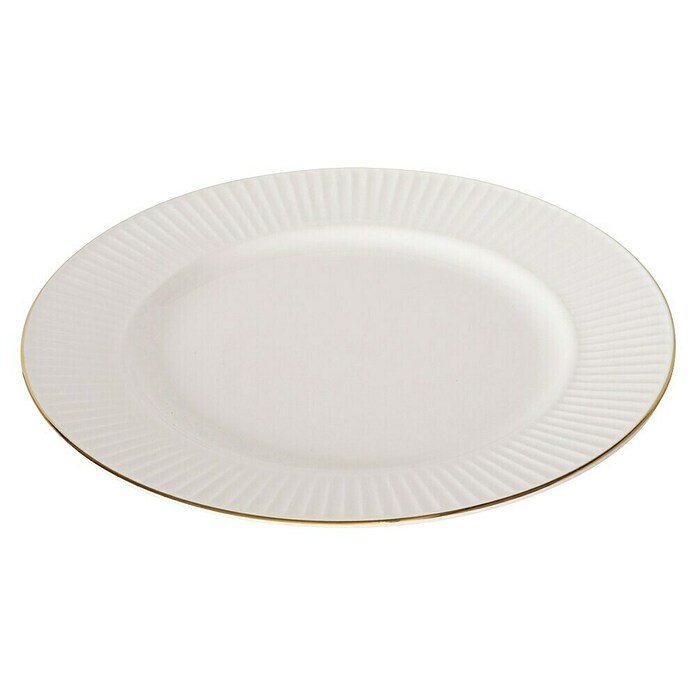 Boltze Teller Kelly (Keramik, Weiß,Gold, Durchmesser: 20 cm) | BAUHAUS