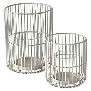 Boltze Windlicht Cindy (Ø x H: 12 x 14 cm, Beige, Metall)