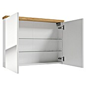 Spiegelschrank Space System (B x H: 80 x 60 cm, Holz, Weiß/Eiche) | BAUHAUS