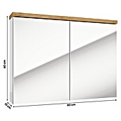 Spiegelschrank Space System (B x H: 80 x 60 cm, Holz, Weiß/Eiche) | BAUHAUS