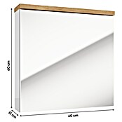 Spiegelschrank Space System (B x H: 60 x 60 cm, Holz, Weiß/Eiche) | BAUHAUS