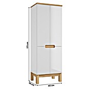 Bad-Hochschrank Space System (B x T x H: 60 x 46 x 173 cm, Weiß/Eiche) | BAUHAUS