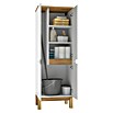 Hochschrank Space System (B x T x H: 60 x 46 x 173 cm, Weiß/Eiche, Glänzend) | BAUHAUS