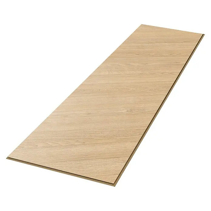 Egger Laminat NatureSense Skanderborg - Skanderborg Eiche sand, 1.292 x 327 x 8 mm - Nahaufnahme eines Paneels aus hellem Eichenlaminat mit Holzmaserung, ideal für moderne Bodenbeläge und Inneneinrichtungen.