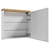 Spiegelschrank Space System (B x H: 60 x 60 cm, Holz, Weiß/Eiche) | BAUHAUS