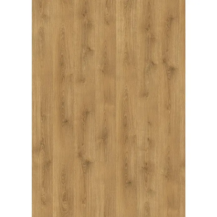 Egger Laminat NatureSense - Nord Eiche natur, Landhausdiele, 1.292 x 193 x 8 mm - Nahaufnahme von Laminatboden in warmen Brauntönen, der eine natürliche Holzmaserung und Textur zeigt. Ideal für moderne Innendesigns.