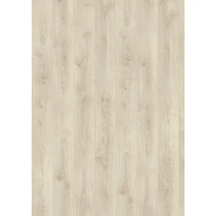 Egger Laminat NatureSense - Brook Eiche weiss, Landhausdiele, 1.292 x 193 x 7 mm - Detailaufnahme eines Laminatbodens in hellem Holzton mit feiner Maserung, ideal für moderne Wohnräume und Büros.