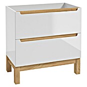 Badmöbel-Set Space System (81 cm, Weiß/Eiche, Glänzend, Mit Schubladen) | BAUHAUS