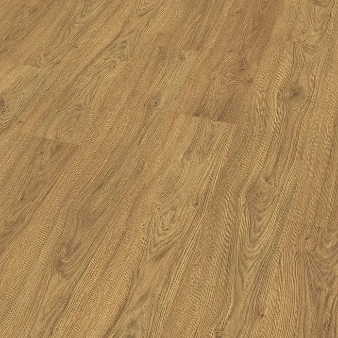 Egger Laminat NatureSense - Asgil Eiche honig, Landhausdiele, 1.292 x 193 x 8 mm - Nahaufnahme des Laminatbodens mit Holzstruktur und warmen Farbtönen. Ideal für eine gemütliche, natürliche Wohnatmosphäre.