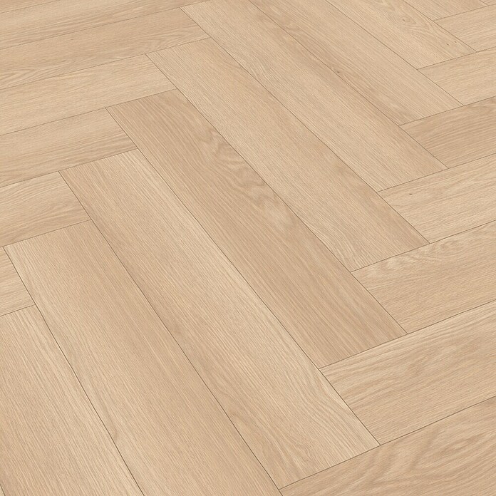 Egger Laminat NatureSense Herringbone Baronia Eiche sand (Baronia Eiche sand, Fischgrät, 840 x 168 x 8 mm) | BAUHAUS