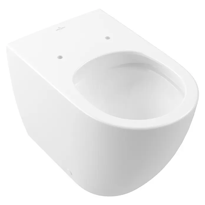 Villeroy & Boch Subway 3.0 Stand-WC - Spülrandlos, Mit schmutzabweisender Glasur, Spülform: Tief, WC Abgang: Waagerecht, Stone White - Weißes wandhängendes Villeroy & Boch Keramik-WC.