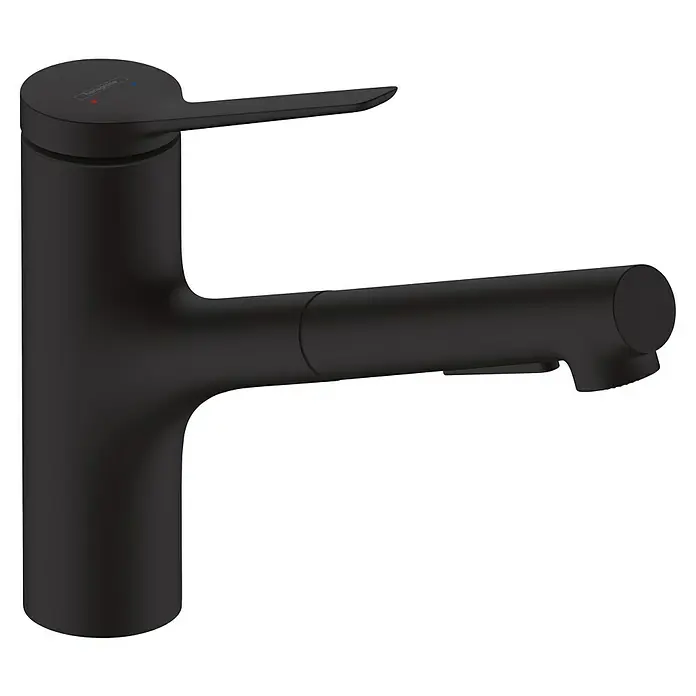 Hansgrohe Zesis M33 Spültischarmatur - Mattschwarz, Matt, Ohne sBox - Hansgrohe mattschwarze Einhebelmischbatterie.