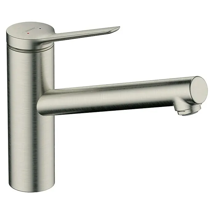 Hansgrohe Zesis M33 Spültischarmatur - Edelstahl Finish, Matt, Durchflussmenge: 11,6 l/min - Gebürstete Einhebel-Armatur aus Metall für Küche oder Bad.