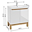 Badmöbel-Set Space System (81 cm, Weiß/Eiche, Glänzend, Mit Türen) | BAUHAUS