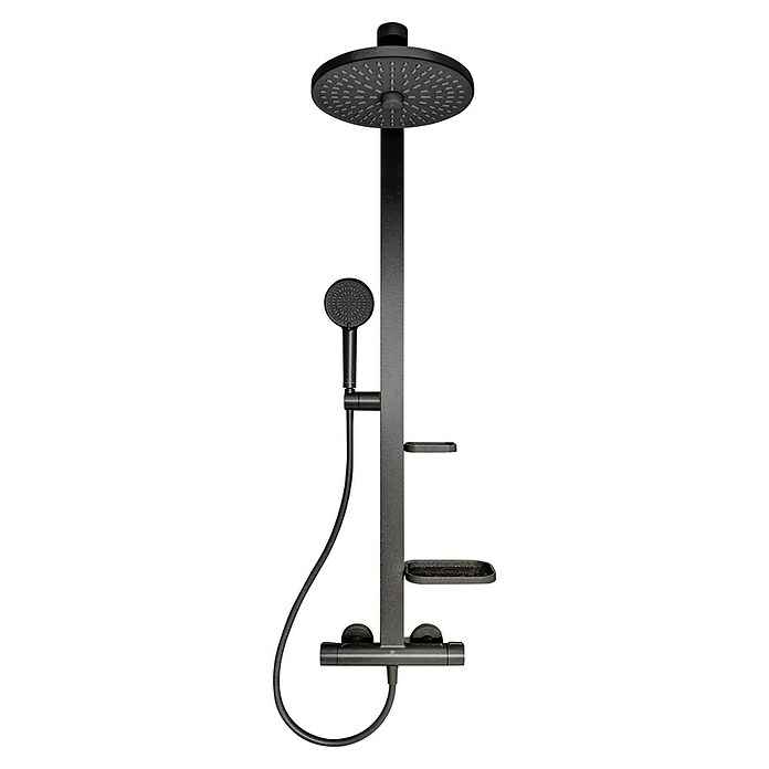 Ideal Standard Set za nadglavno prho Alu+  (Razmik med luknjami: 35,6 cm, Črna, Premer nadglavne prhe: 26 cm) | 3733 - Duschsysteme mit Armatur Marke | DAFD - Brausen und Zubehör Marke | DAF - Armaturen Brausen | DA - Badausstattung/Bäderwelt | D - Sanitär | BAUHAUS