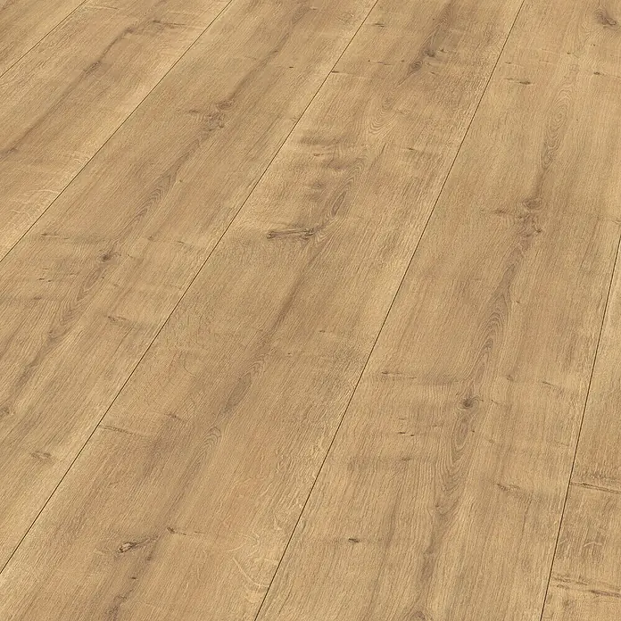Egger Laminatmuster NatureSense - 297 x 327 x 8 mm, Landhausdiele, Hamilton Eiche - Detailaufnahme von Laminatboden mit Holzoptik, der Wärme und natürliche Eleganz in jeden Raum bringt. Ideal für stilvolle Interieurs.