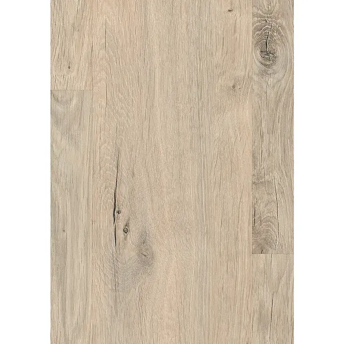 Egger Laminat NatureSense - Murom Eiche, Landhausdiele, 1.292 x 193 x 8 mm - Nahaufnahme von hellem Eichenlaminatboden, der die natürliche Maserung und Textur des Holzes hervorhebt.