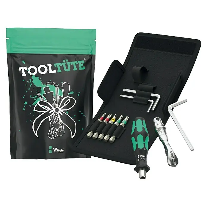 Wera Werkzeug-Set Tooltüte - 9 -tlg. - Wera Tooltüte: Kompaktes Werkzeugset in Tasche, ideal für unterwegs. Vielseitige Bits, Schraubendreher und Zubehör für verschiedene Anwendungen.