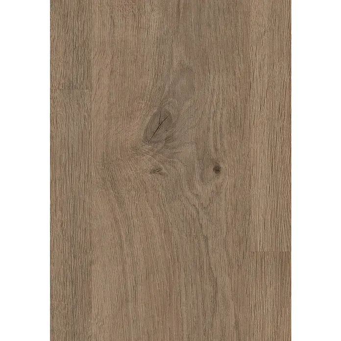 Egger Laminat NatureSense - Murom Eiche natur, Landhausdiele, 1.292 x 193 x 8 mm - Helles Laminat mit einer natürlichen Holzmaserung und einem markanten Astloch in der Mitte für einen rustikalen Look.